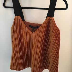 English Factory Small Orange Velvet Crop Top